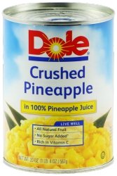 Crushed Pineapple in 100% Pineapple Juice