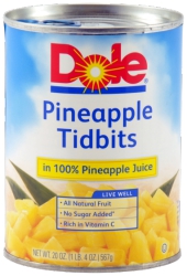 Pineapple Tidbits in 100% Pineapple Juice