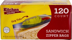 Sandwich Zipper Bags with Grip Tabs