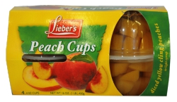 Diced Yellow Cling Peaches Cups 4 ct