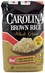 Carolina Whole Grain Brown Rice 3 Lb Stand Up Bag