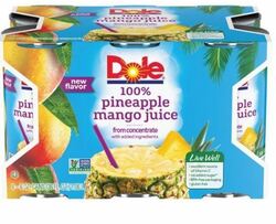 100% Pineapple Mango Juice Cans 6 ct