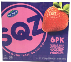 Whole Milk Strawberry Yogurt Pouches 6 pk