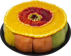 "Fruit Platter Medium Round High 12"""""