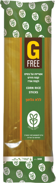 אטריות בצורת מקלונים ללא גלוטן 340 גר' GFREE
