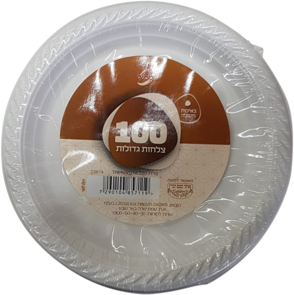 צלחות גדולות קלאסיק למיקרוגל לפיד (100)