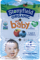 Organic Apple Blueberry Whole Milk Yogurt with Probiotics 6 pk