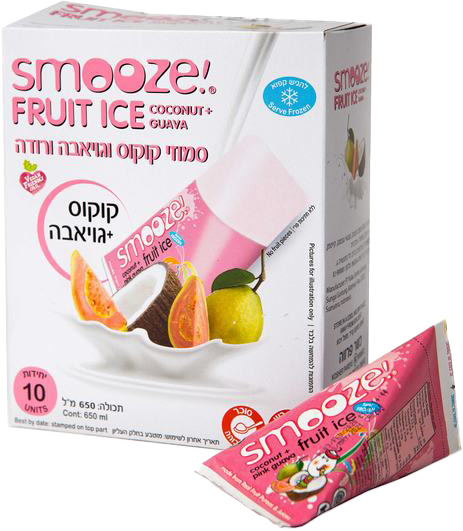שלגון פרי גויאבה ורודה וקוקוס 10 יחידות