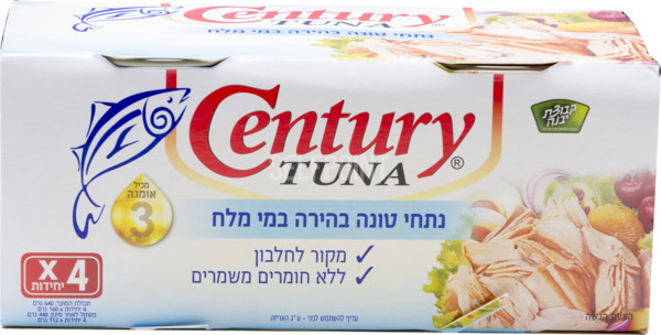 נתחי טונה בהירה במי מלח