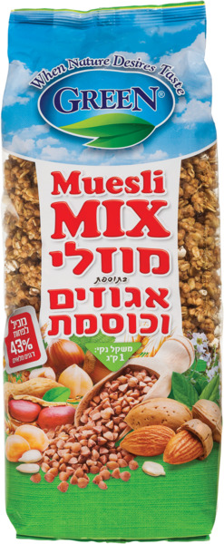 תערובת דגנים מיזלי קראנץ כוסמת אגוז 1 ק"