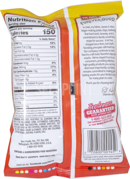 Herrs Hot Sauce Chips 1 oz. 2