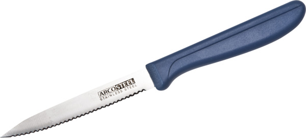 סכין משוננת 10 ס"מ ידית כחולה פרו שירות - ARCOSTEEL
