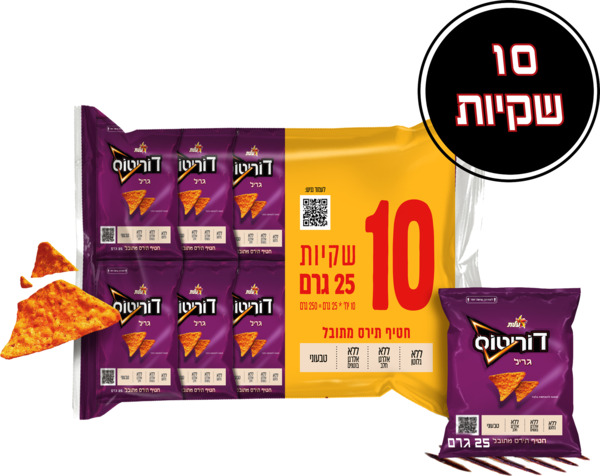 מארז דוריטוס גריל 10*25 גרם - מידע תזונתי