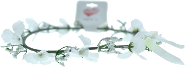 זר יום הולדת לראש עם פרחים-לבן