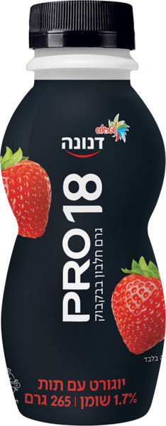 משקה יוגורט פרו 18ג' חלבון עם תות  1.7% שומן
