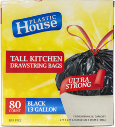 Ph Trash Bags D/S 13Gl Black