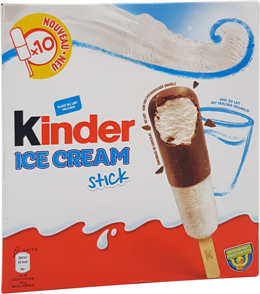 גלידה קינדר סטיק 10 יח'