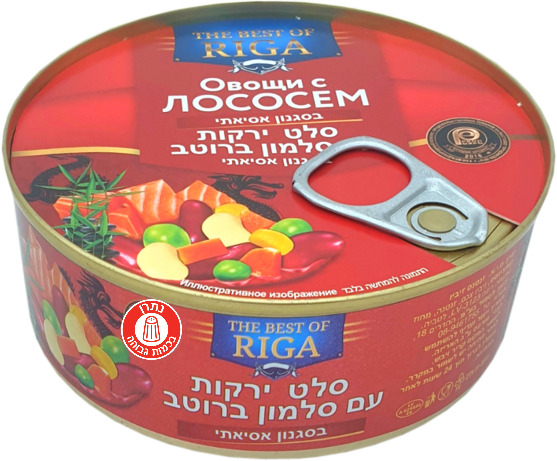 סלט ירקות עם סלמון ברוטב בסגנון אסיאתי