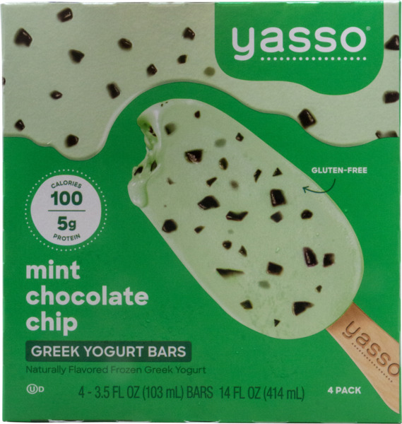 Frozen Greek Yogurt Bars Mint Chocolate Chip 4 Ct Gala Fresh