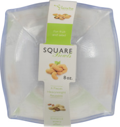 Sq Salad Bwl Clear 8 oz 4Ct