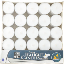 Ner M Tealights Clr 100Pk