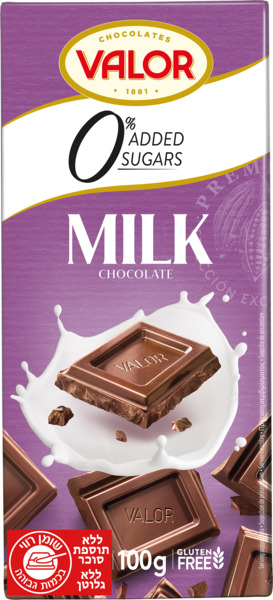 שוקולד חלב ללא סוכר 100 גרם VILOR