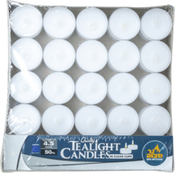 Ner M Tealights Clr 50Pk