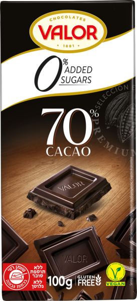 שוקולד מריר 72% ללא סוכר 100 גרם VILOR