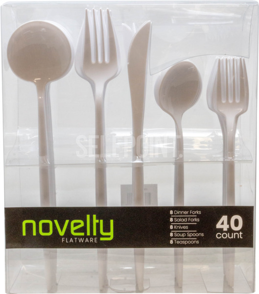 Novelty Flatware White Set Evergreen