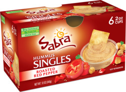 Sabra® Roasted Red Pepper Hummus Singles Dip 6-2 Oz. Cups