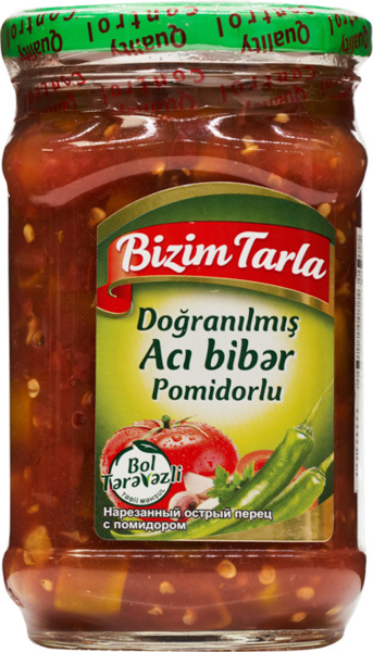 פלפל חריף חתוך עם עגבניות