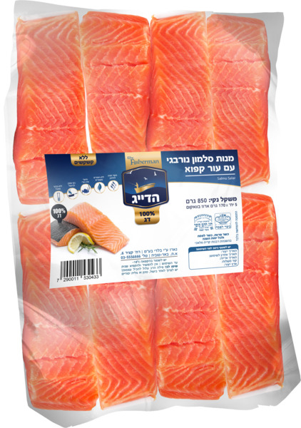מנות סלמון נורבגי עם עור