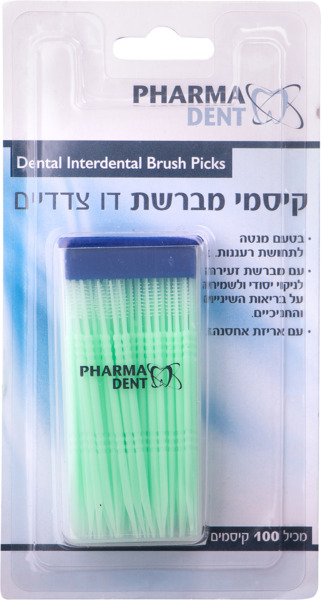 קיסמי שיניים מברשת דו צדדיים בטעם מנטה