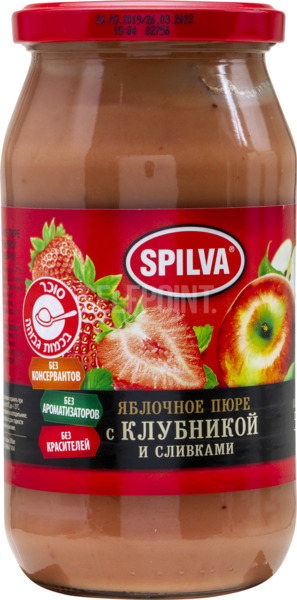 מחית תפוחי עץ עם תות שמנת 500 גר SPILVA