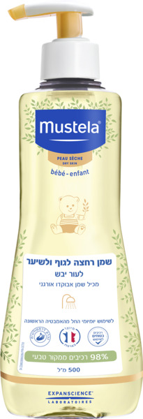 מוסטלה שמן רחצה לגוף ולשיער לעור יבש 500