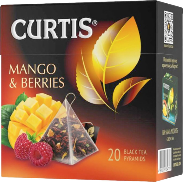 תה שחור מנגו פירות 34 גר 20 שק CURTIS