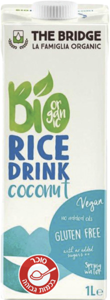 משקה אורז אורגני בתוספת קוקוס 1 ליטר