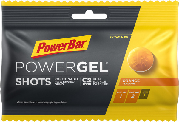 סוכריות אנרגיה בטעם תפוז 60 גרם POWER BAR POWERGEL SHOTS ORANGE