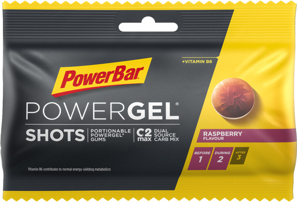 סוכריות אנרגיה בטעם פטל 60 גרם POWER BAR POWERGEL SHOTS RASPBERRY