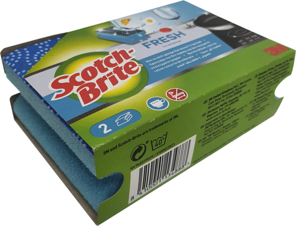 זוג ספוגים עם ידית אחיזה לניקוי קשה שמזון אינו נלכד בתוכו