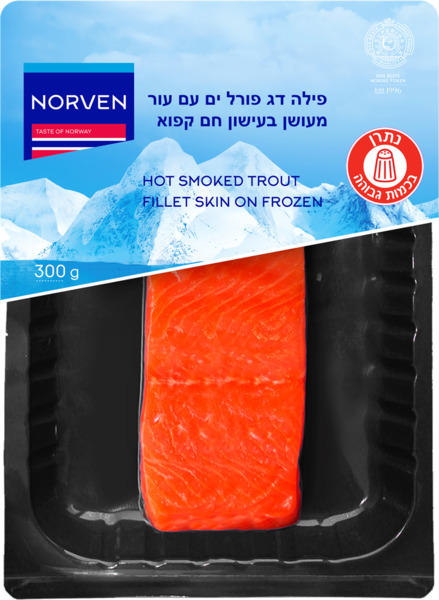 פילה דג פורל ים עם עור מעושן בעישון חם