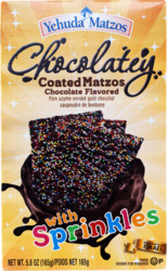 Chocolatey Coated Matzoh with Sprinkles