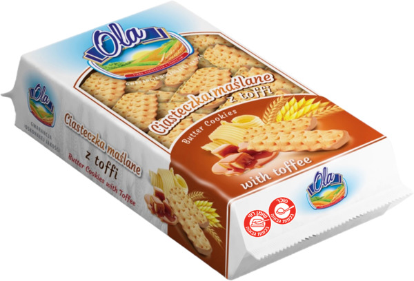עוגיות עם חמאה בציפוי בטעם טופי 500 גרם