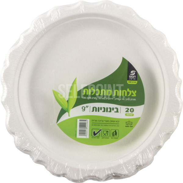 צלחות מתכלות בינוניות