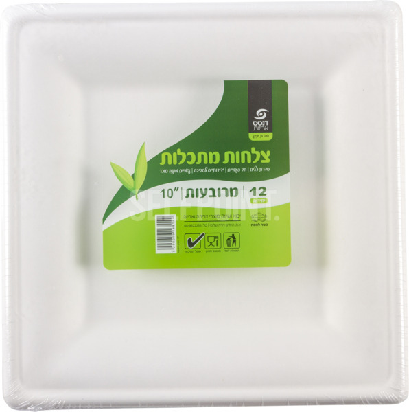 צלחות מתכלות מרובעות