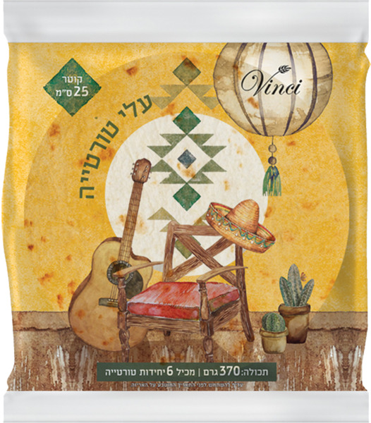 עלי טורטייה קוטר 25 ס"מ 6 יח'