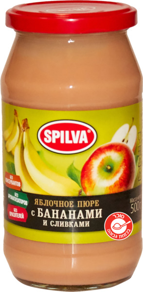 מחית תפוחים עם בננה שמנת מתוקה
