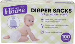 Baby Powder Scent Diaper Sacks 100 ct