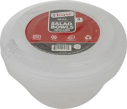 Premium Quality Salad Bowls with Lids 4 ct