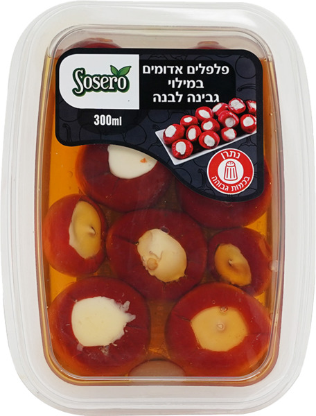 פלפלים אדומים במילוי גבינה לבנה